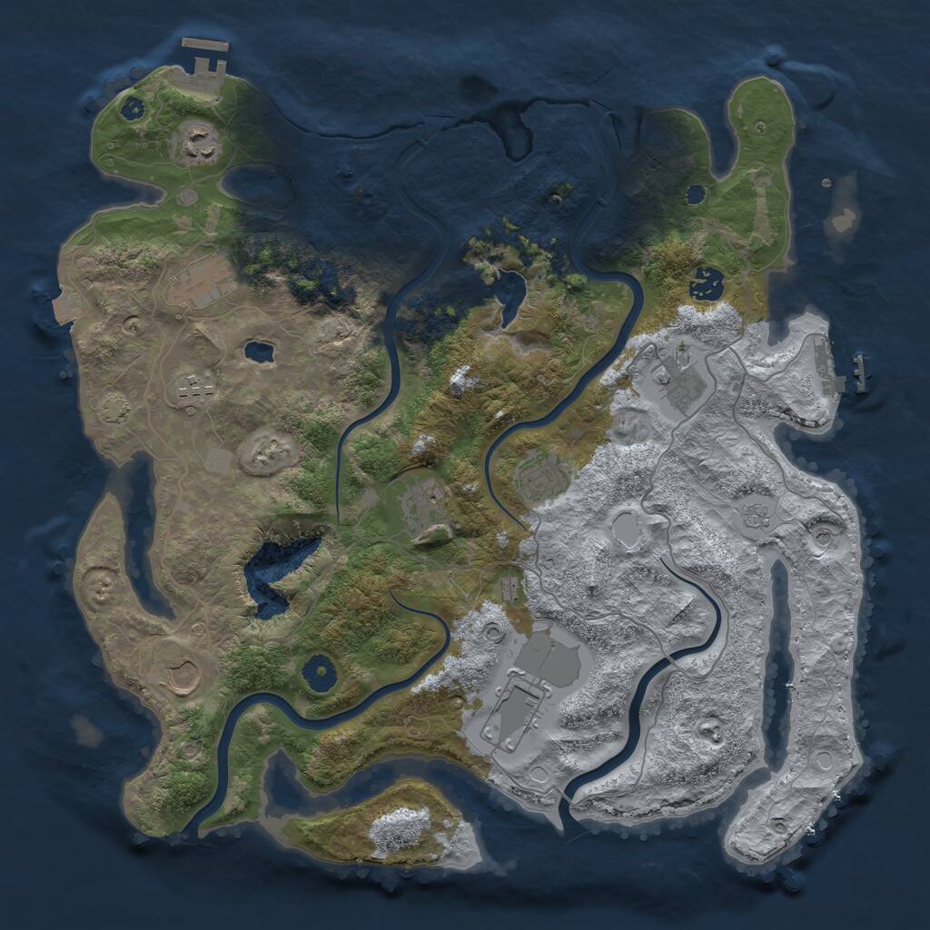 Rust Map: Procedural Map, Size: 4000, Seed: 2107810789, 15 Monuments