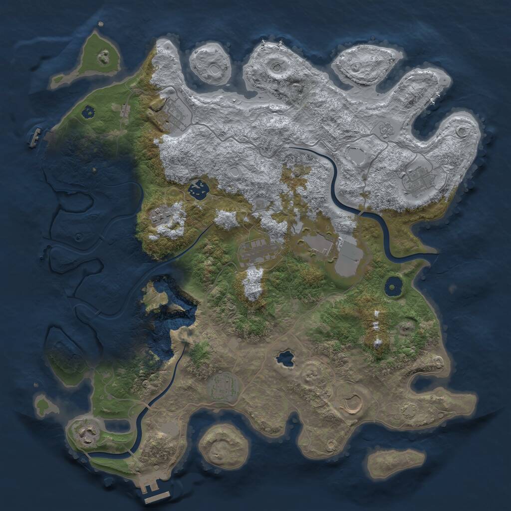 Rust Map: Procedural Map, Size: 4000, Seed: 1189906285, 15 Monuments