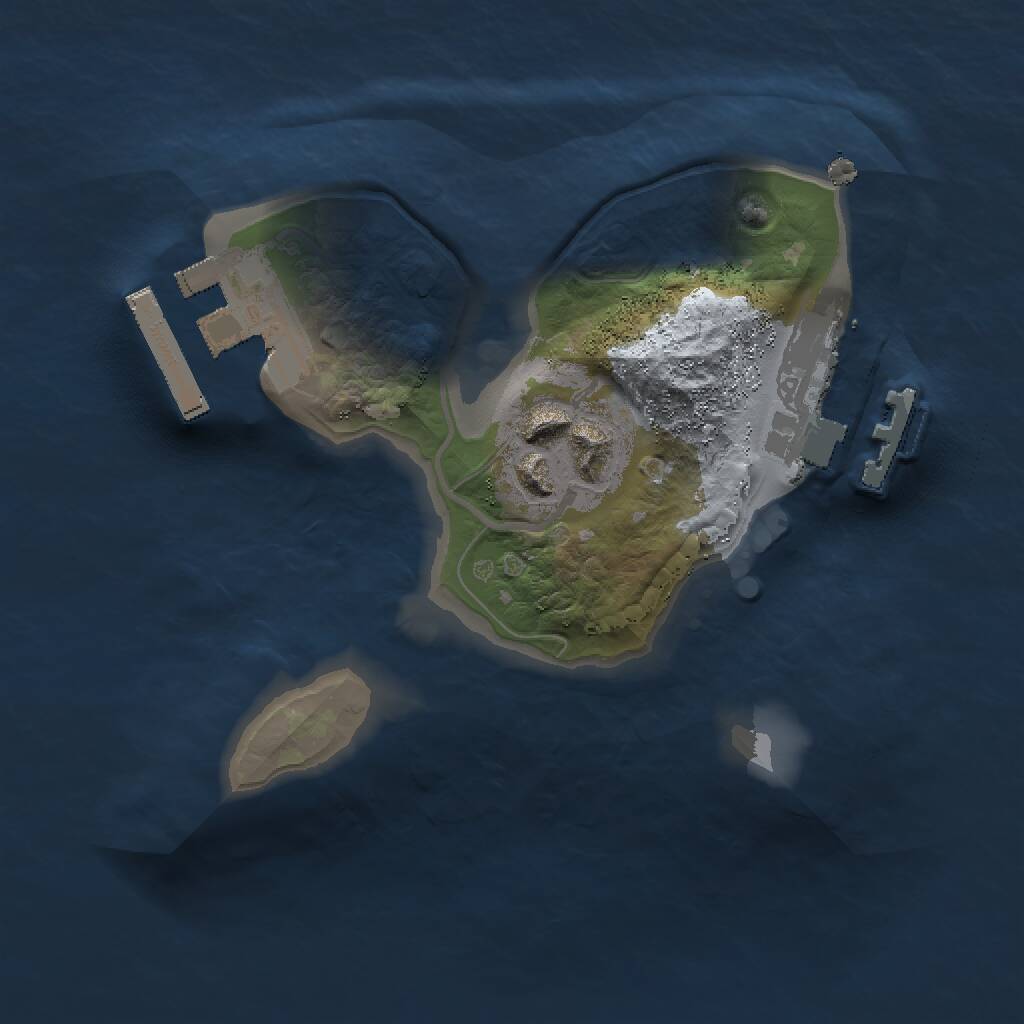 Rust Map: Procedural Map, Size: 1500, Seed: 1964296486, 4 Monuments