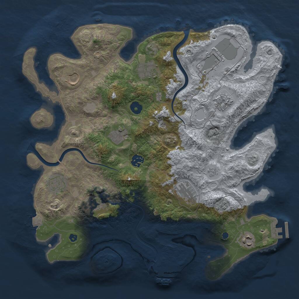 Rust Map: Procedural Map, Size: 3700, Seed: 282862726, 17 Monuments