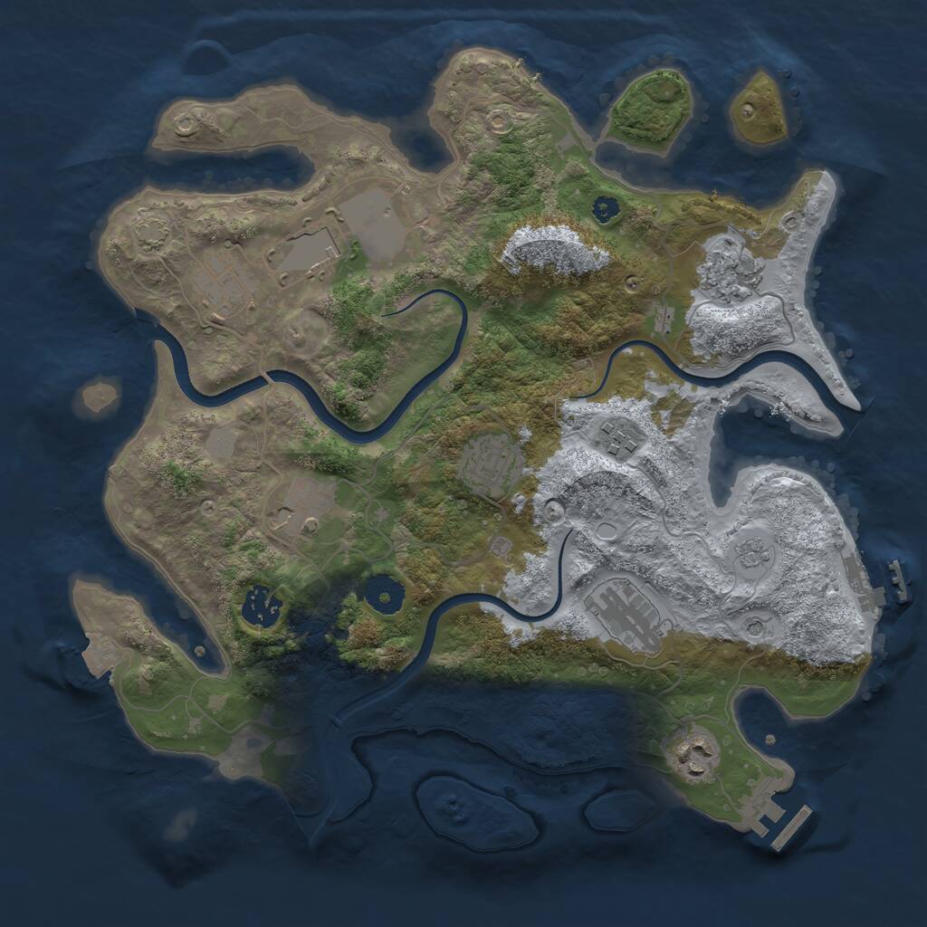 Rust Map: Procedural Map, Size: 3500, Seed: 171547289, 15 Monuments