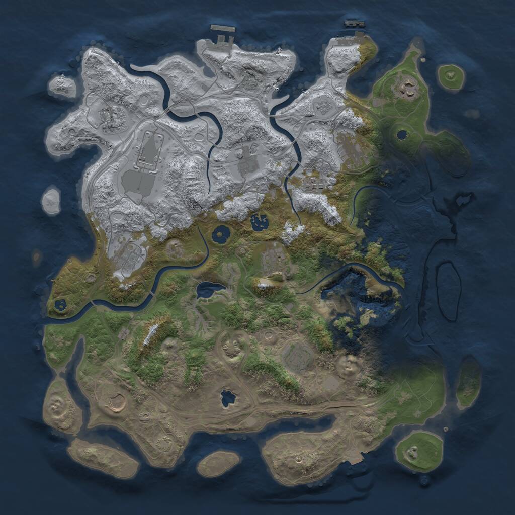 Rust Map: Procedural Map, Size: 4250, Seed: 1630107523, 17 Monuments