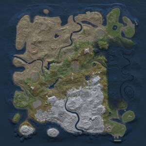 Thumbnail Rust Map: Procedural Map, Size: 4300, Seed: 3591965, 17 Monuments