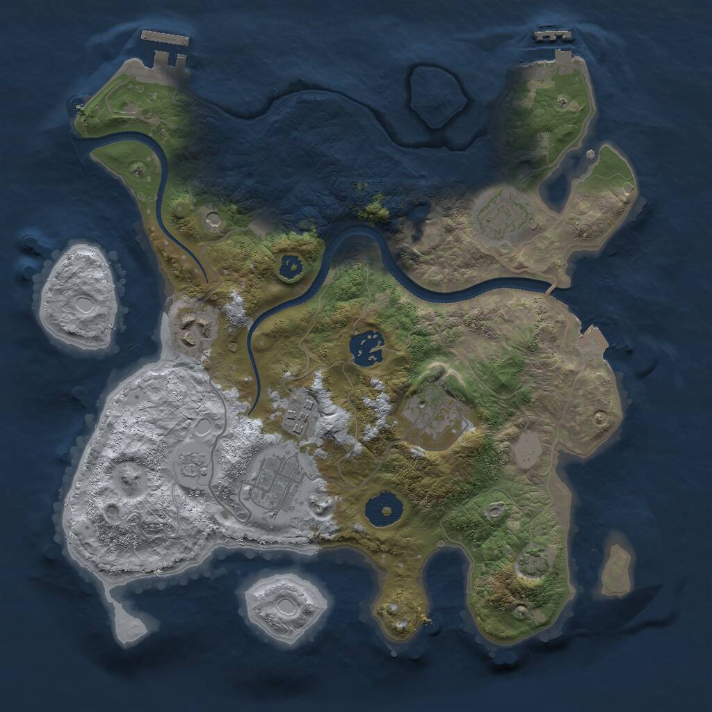 Rust Map: Procedural Map, Size: 3000, Seed: 268226440, 12 Monuments