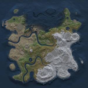 Thumbnail Rust Map: Procedural Map, Size: 3500, Seed: 686439826, 14 Monuments