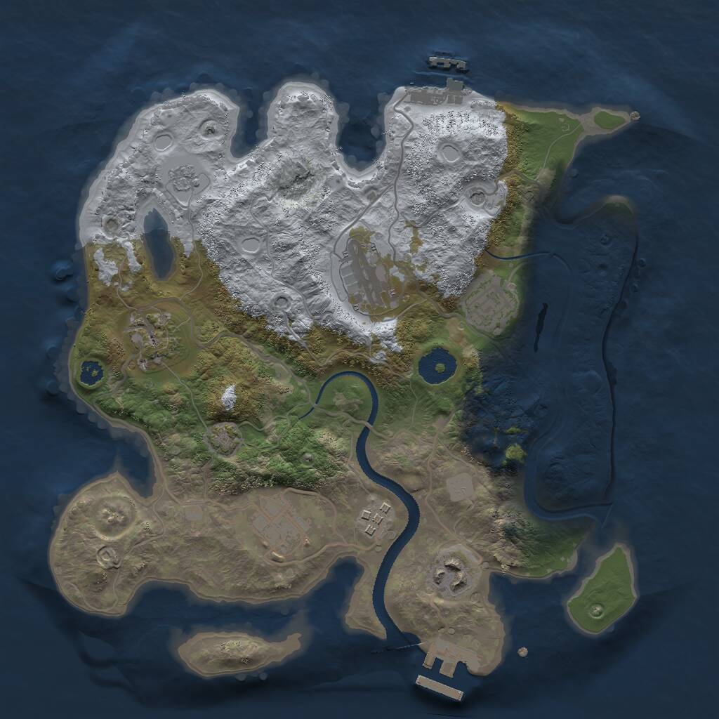 Rust Map: Procedural Map, Size: 3000, Seed: 198756, 12 Monuments