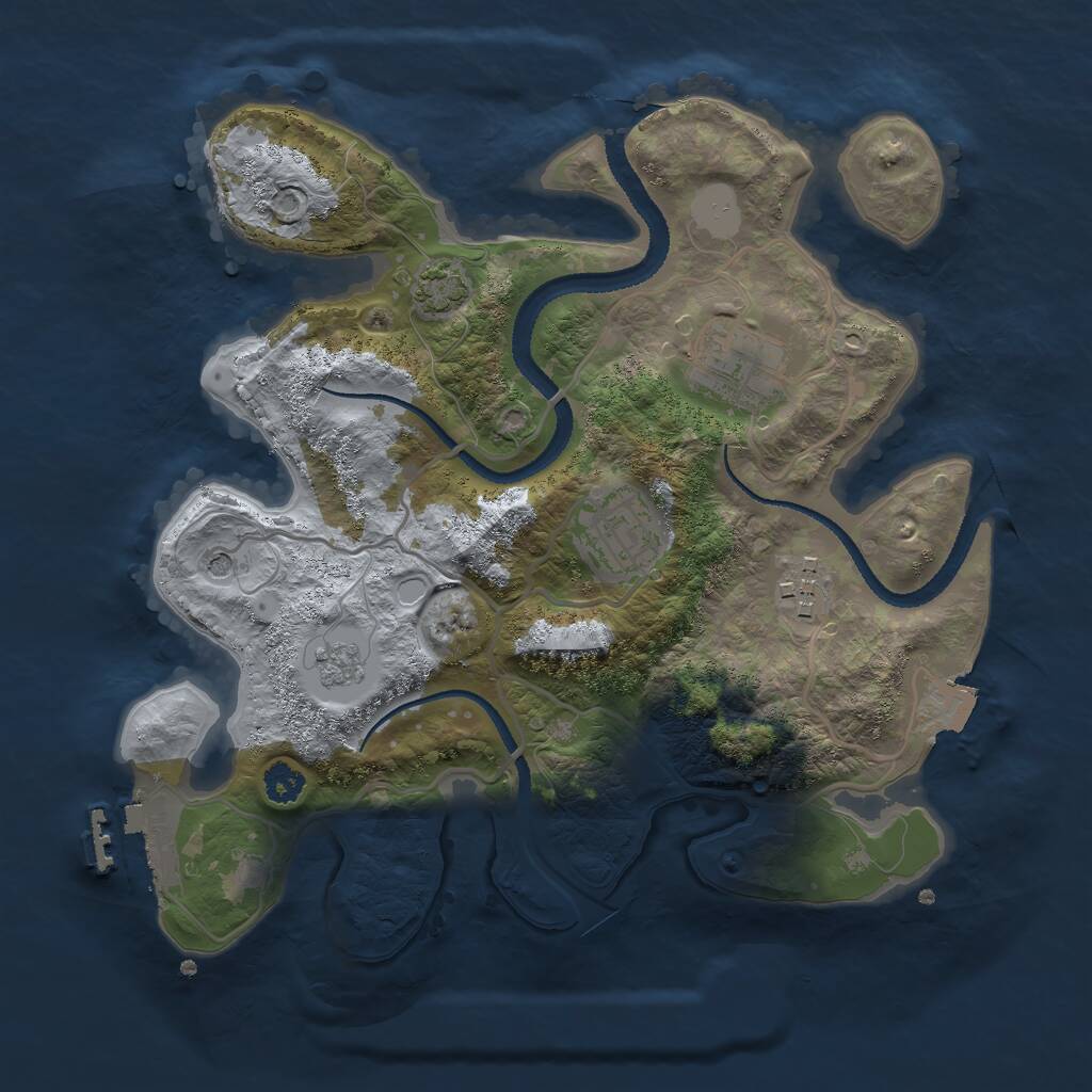 Rust Map: Procedural Map, Size: 2700, Seed: 666508030, 8 Monuments