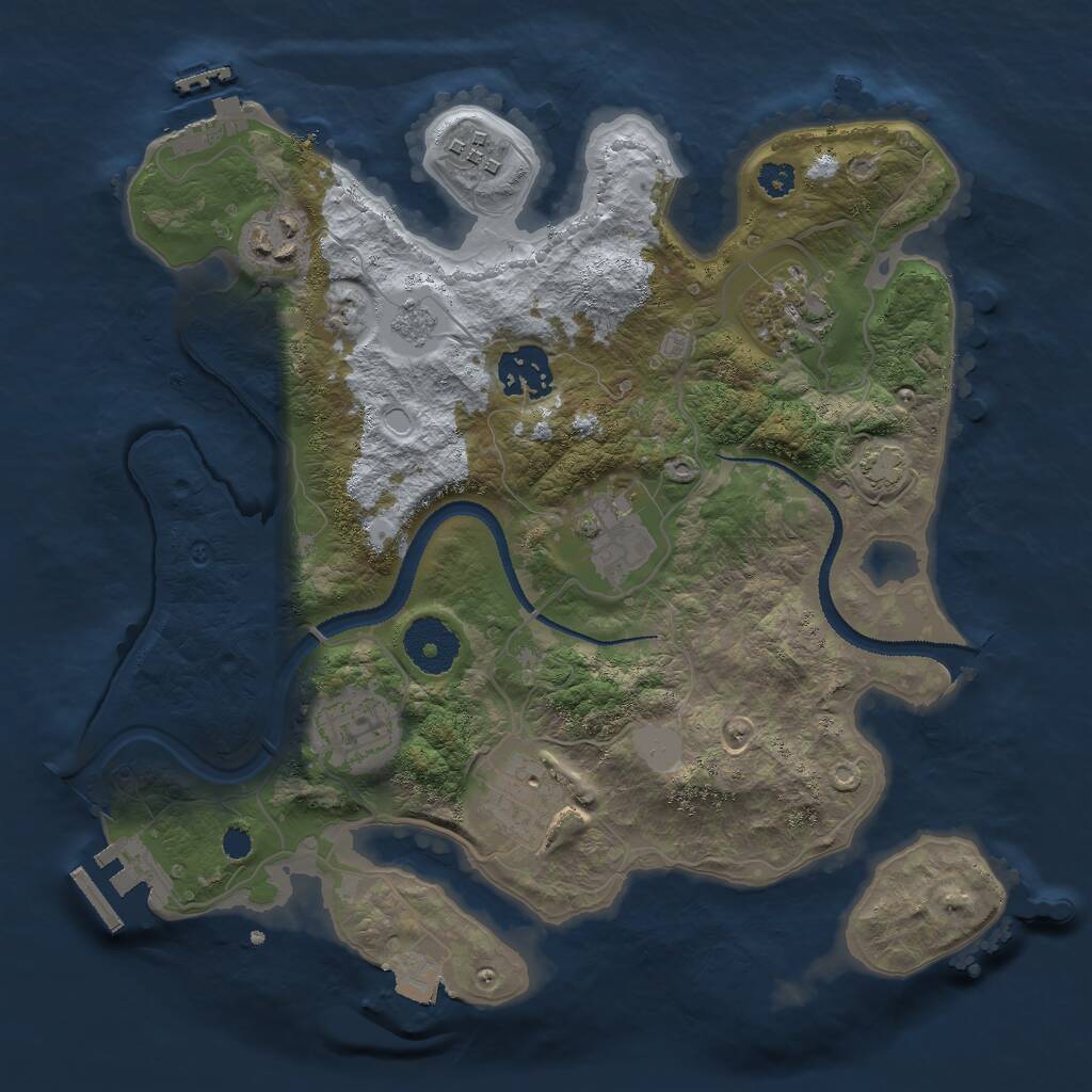 Rust Map: Procedural Map, Size: 2999, Seed: 124720684, 12 Monuments