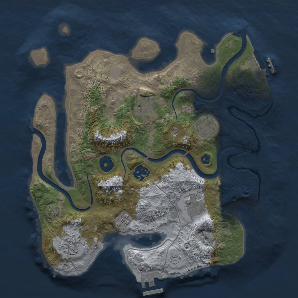 Rust Map: Procedural Map, Size: 3000, Seed: 461868121, 12 Monuments