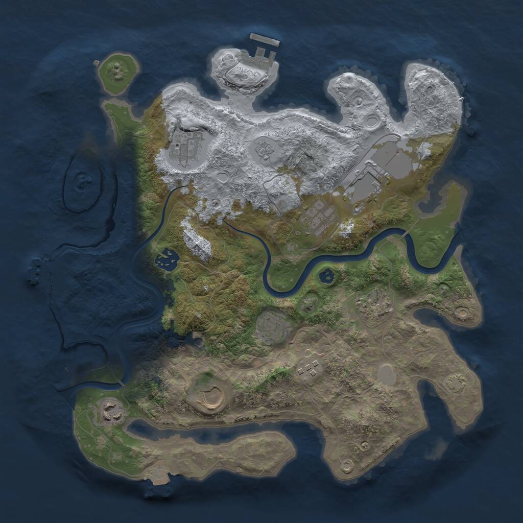 Rust Map: Procedural Map, Size: 3500, Seed: 1114922755, 15 Monuments