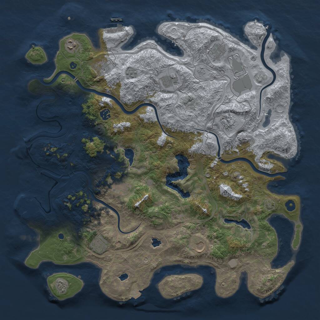 Rust Map: Procedural Map, Size: 4500, Seed: 313255232, 17 Monuments