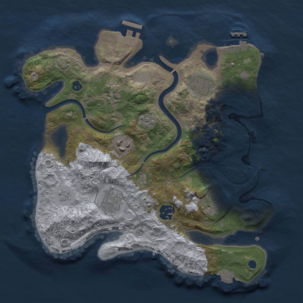 Rust Map: Procedural Map, Size: 3000, Seed: 1774424172, 13 Monuments