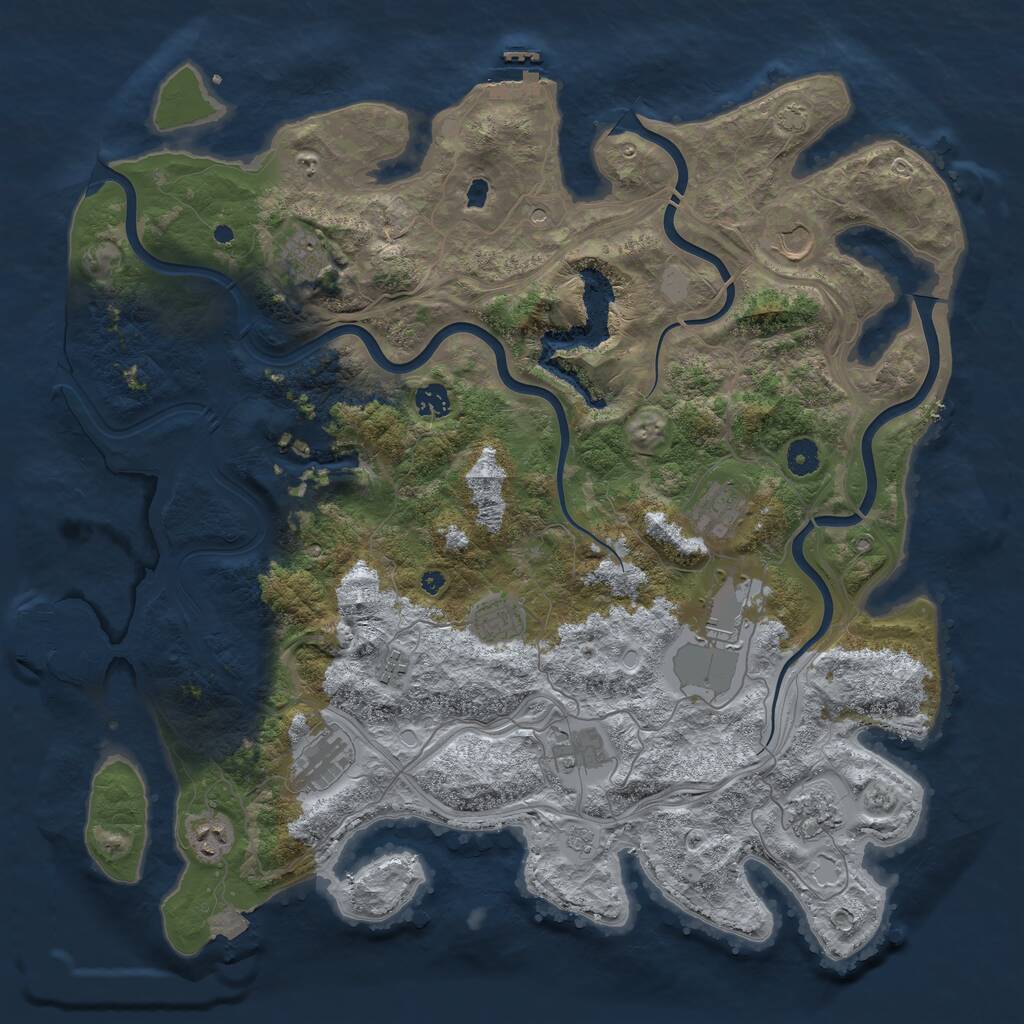 Rust Map: Procedural Map, Size: 4400, Seed: 125451127, 17 Monuments