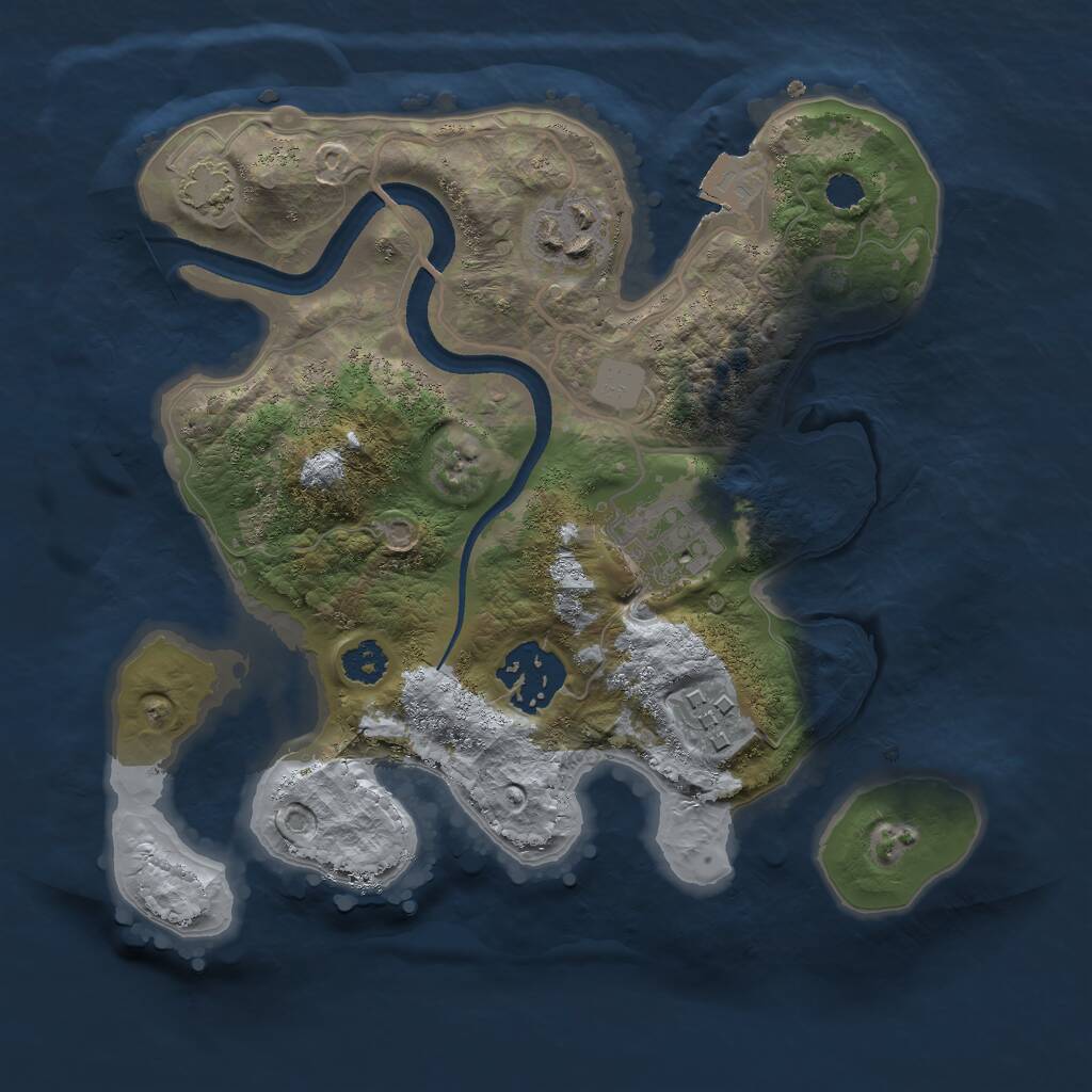 Rust Map: Procedural Map, Size: 2500, Seed: 1340166196, 6 Monuments