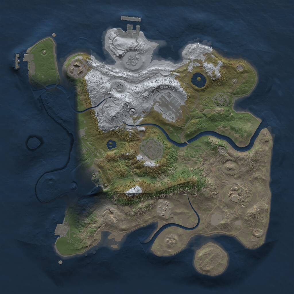 Rust Map: Procedural Map, Size: 3000, Seed: 363971514, 12 Monuments