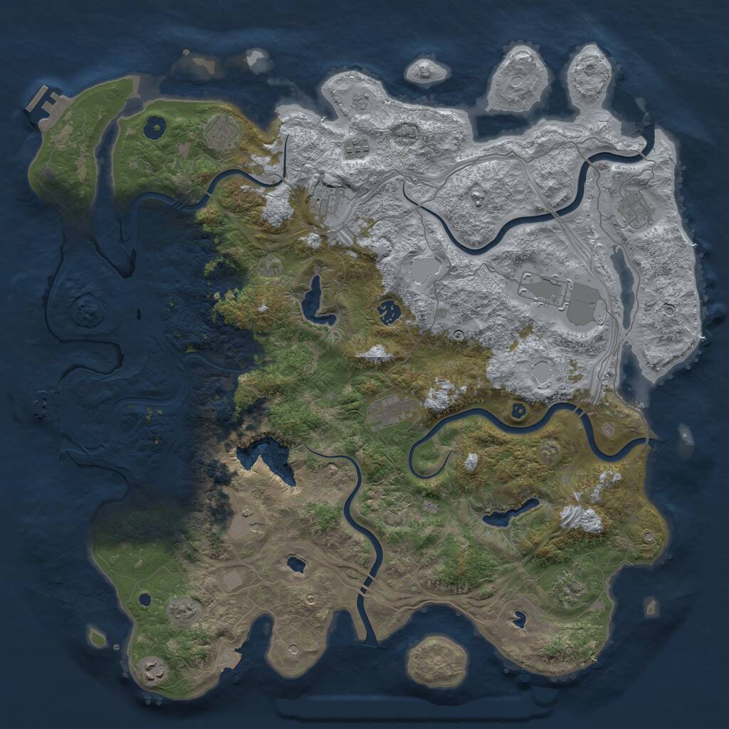 Rust Map: Procedural Map, Size: 4800, Seed: 76517826, 16 Monuments