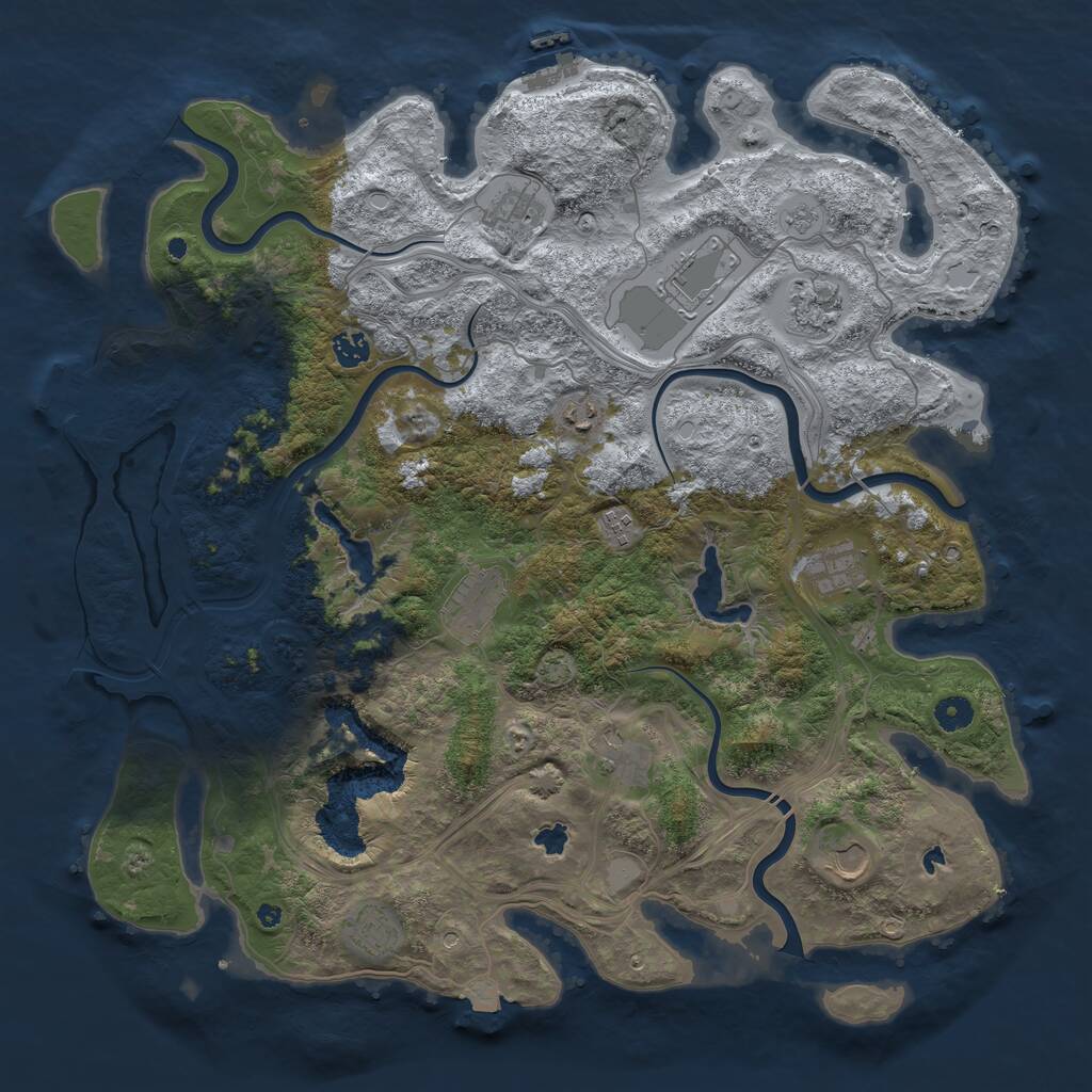 Rust Map: Procedural Map, Size: 4500, Seed: 379976150, 17 Monuments