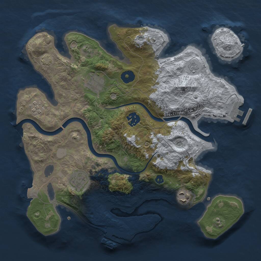 Rust Map: Procedural Map, Size: 3000, Seed: 951, 11 Monuments