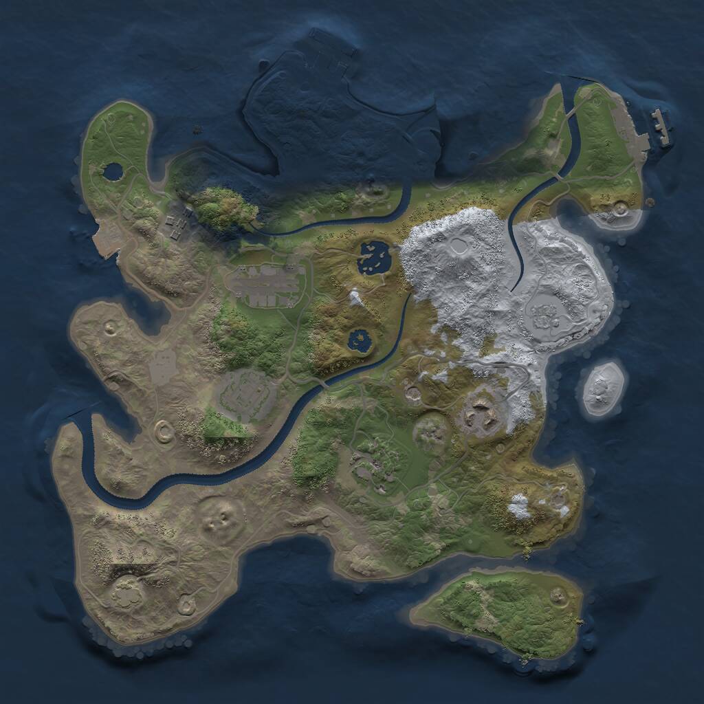 Rust Map: Procedural Map, Size: 3000, Seed: 762122897, 12 Monuments