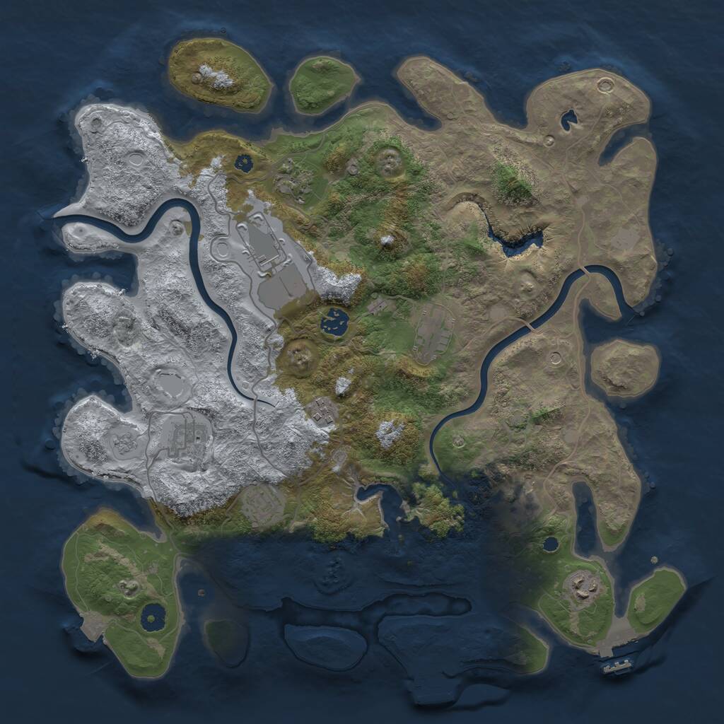 Rust Map: Procedural Map, Size: 4000, Seed: 173152156, 15 Monuments