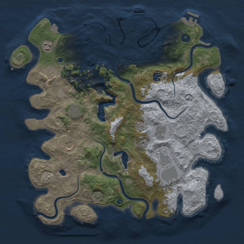 Rust Map: Procedural Map, Size: 4100, Seed: 123423, 14 Monuments