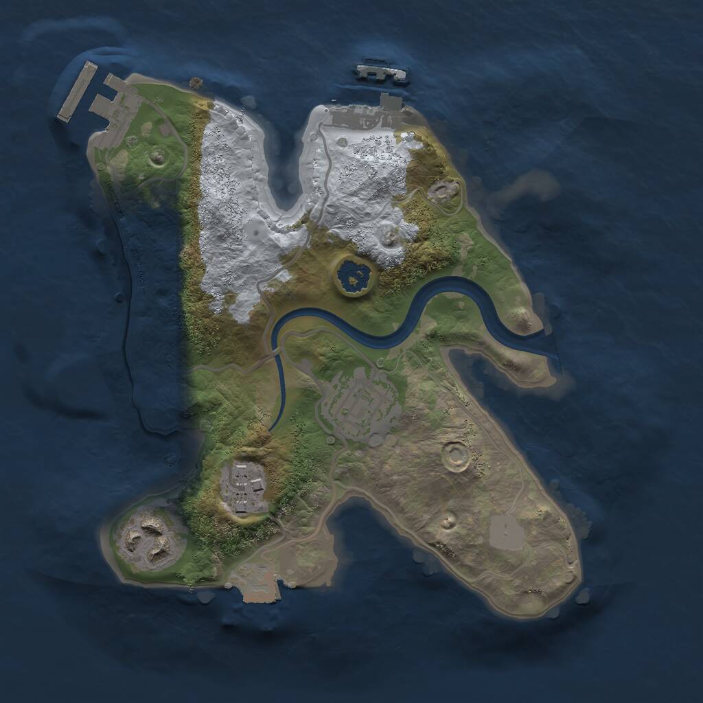 Rust Map: Procedural Map, Size: 2200, Seed: 1743453499, 6 Monuments
