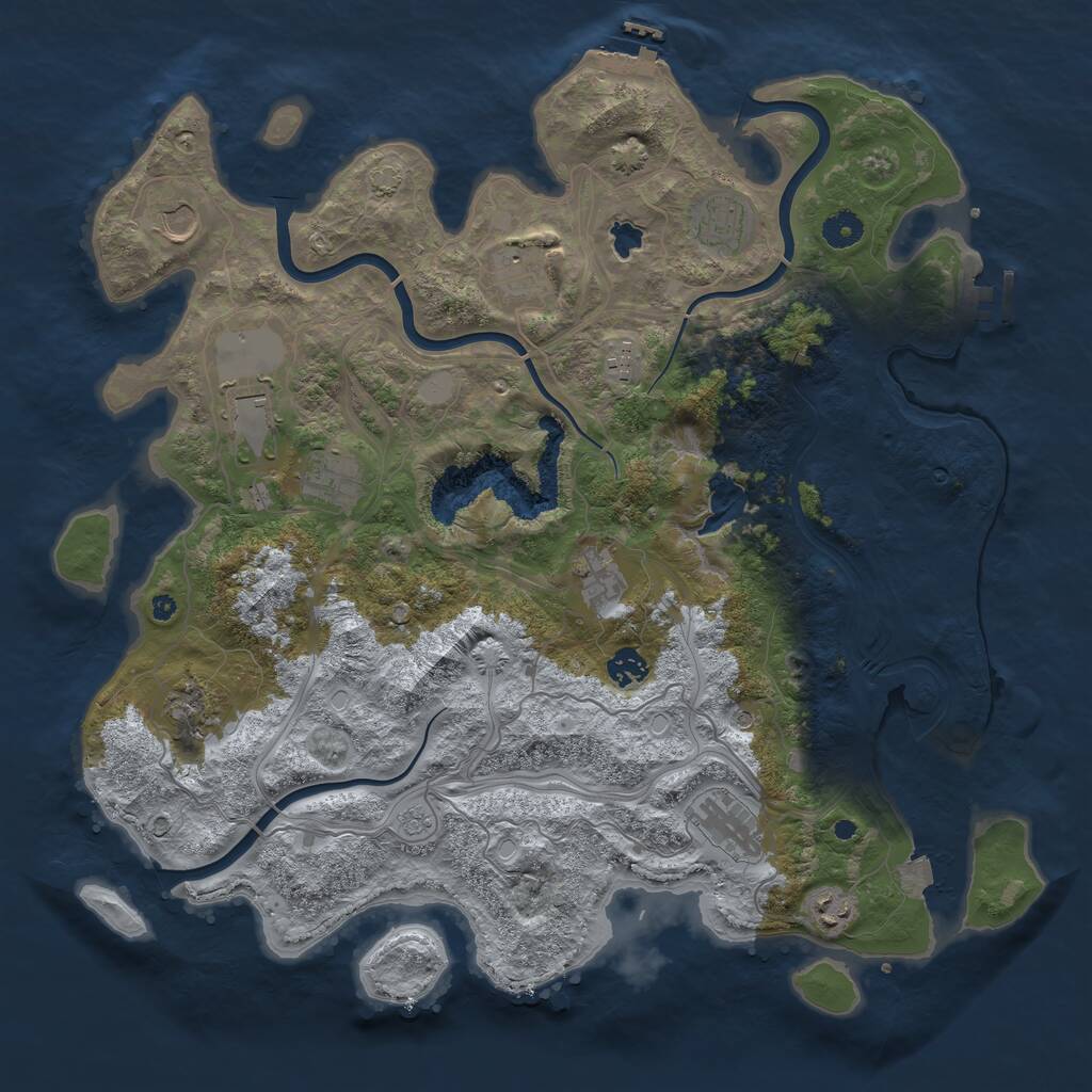 Rust Map: Procedural Map, Size: 4250, Seed: 951070249, 17 Monuments