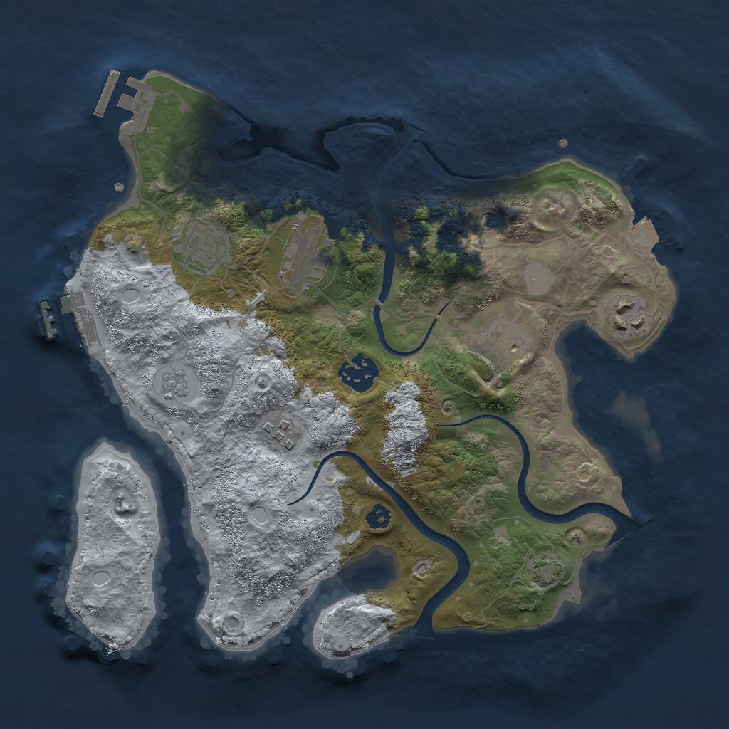 Rust Map: Procedural Map, Size: 3001, Seed: 18412, 12 Monuments