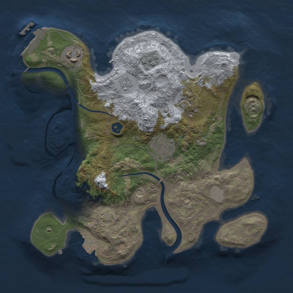 Rust Map: Procedural Map, Size: 2675, Seed: 1, 9 Monuments