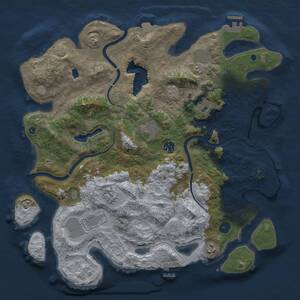 Thumbnail Rust Map: Procedural Map, Size: 4000, Seed: 11885, 14 Monuments