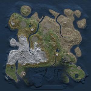 Thumbnail Rust Map: Procedural Map, Size: 3500, Seed: 52987161, 15 Monuments