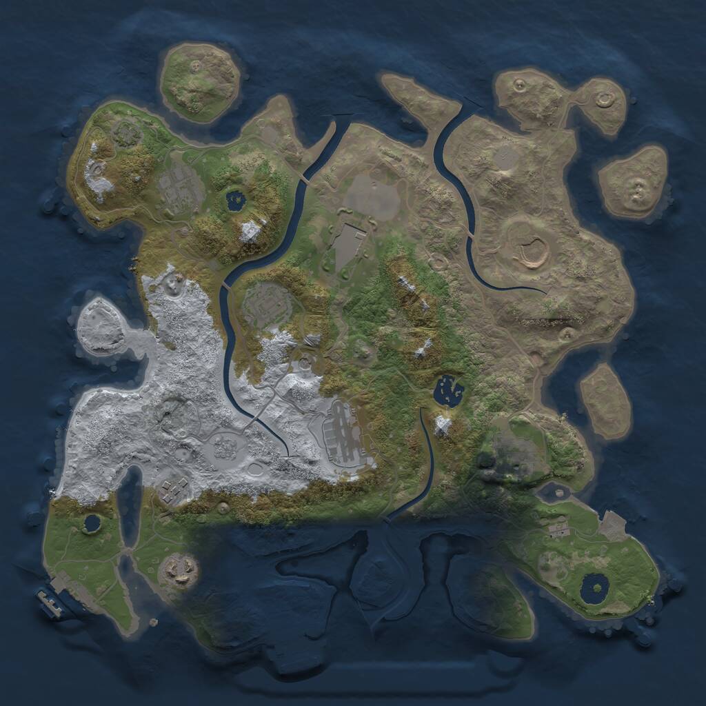 Rust Map: Procedural Map, Size: 3500, Seed: 52987161, 15 Monuments