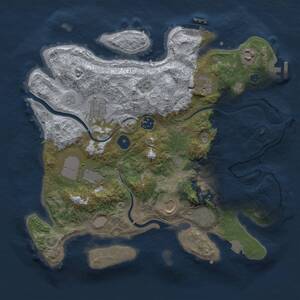Thumbnail Rust Map: Procedural Map, Size: 3500, Seed: 1438121958, 14 Monuments