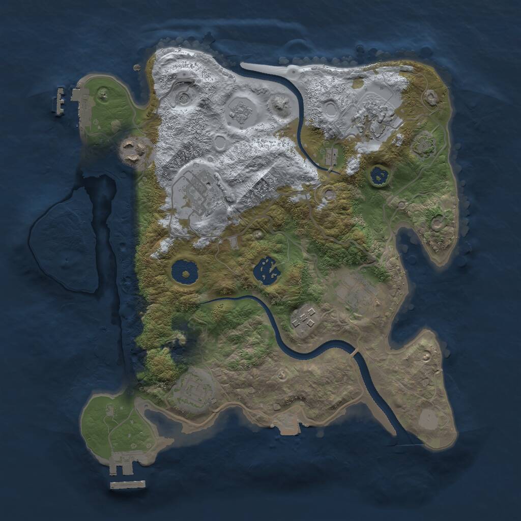 Rust Map: Procedural Map, Size: 3000, Seed: 77453993, 13 Monuments