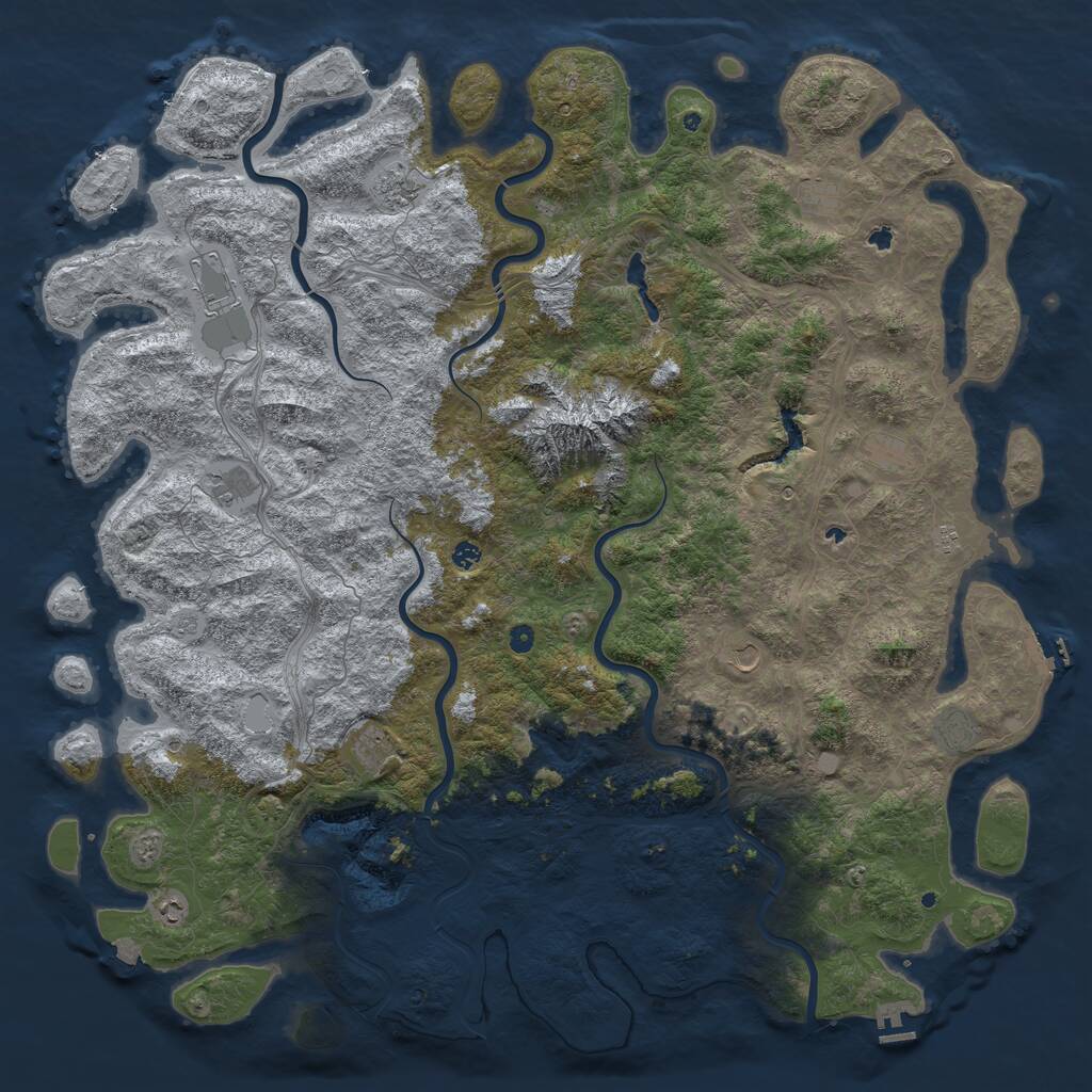 Rust Map: Procedural Map, Size: 6000, Seed: 9450, 17 Monuments