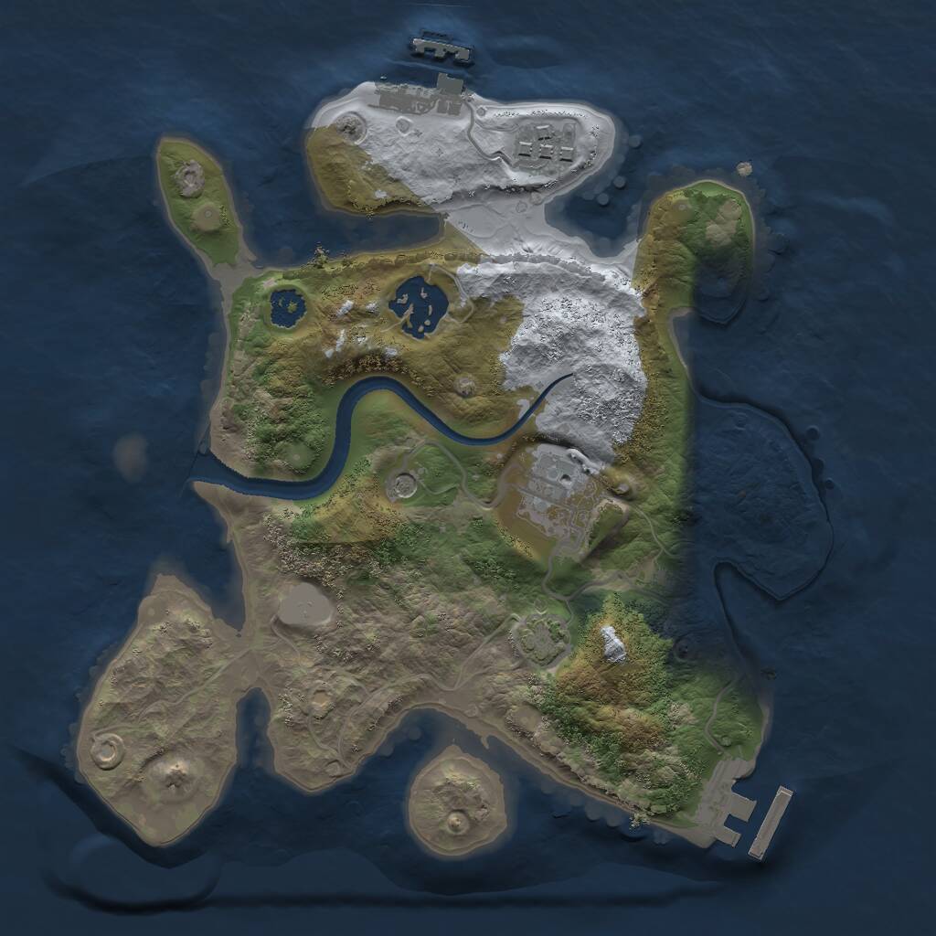Rust Map: Procedural Map, Size: 2500, Seed: 1165466995, 8 Monuments