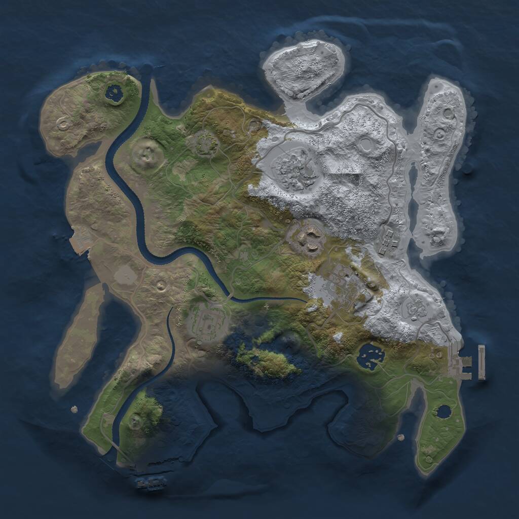 Rust Map: Procedural Map, Size: 3000, Seed: 652014, 11 Monuments