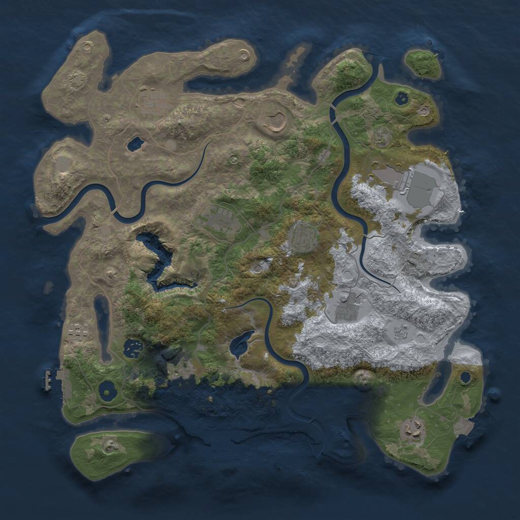 Rust Map: Procedural Map, Size: 4000, Seed: 731493755, 16 Monuments