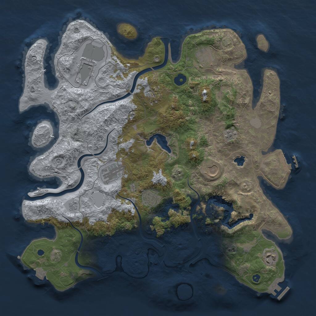 Rust Map: Procedural Map, Size: 4000, Seed: 267405252, 14 Monuments