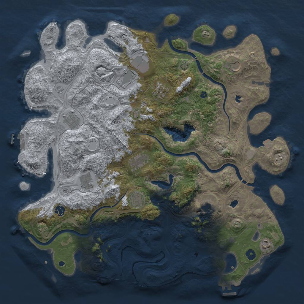Rust Map: Procedural Map, Size: 4500, Seed: 193246769, 17 Monuments
