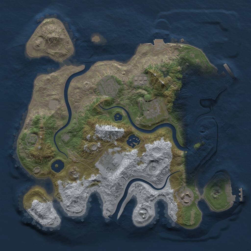 Rust Map: Procedural Map, Size: 3000, Seed: 78870926, 11 Monuments