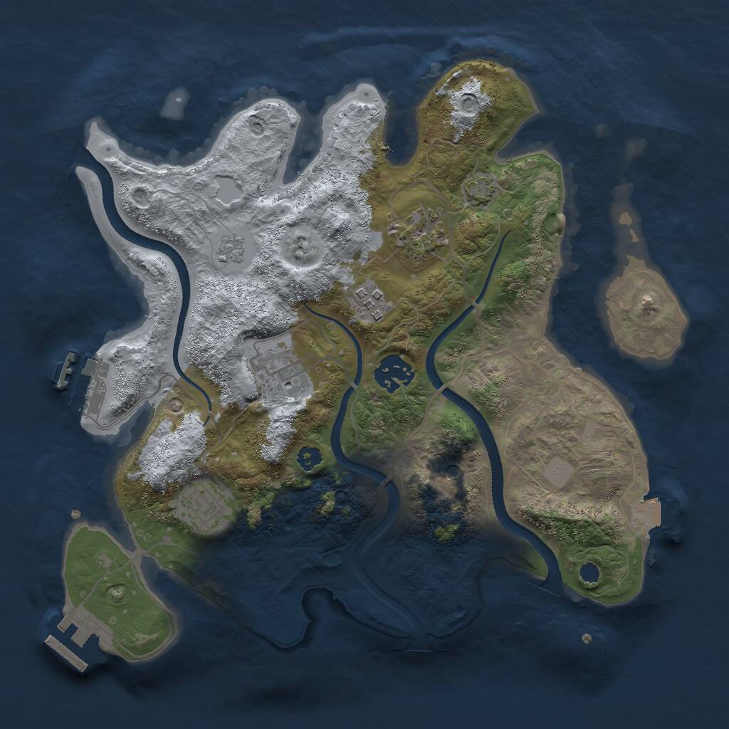 Rust Map: Procedural Map, Size: 3000, Seed: 32768, 11 Monuments