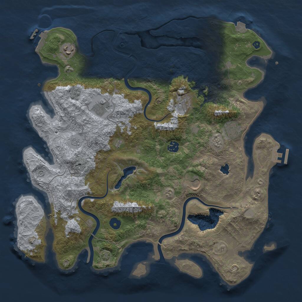 Rust Map: Procedural Map, Size: 4000, Seed: 587709618, 13 Monuments