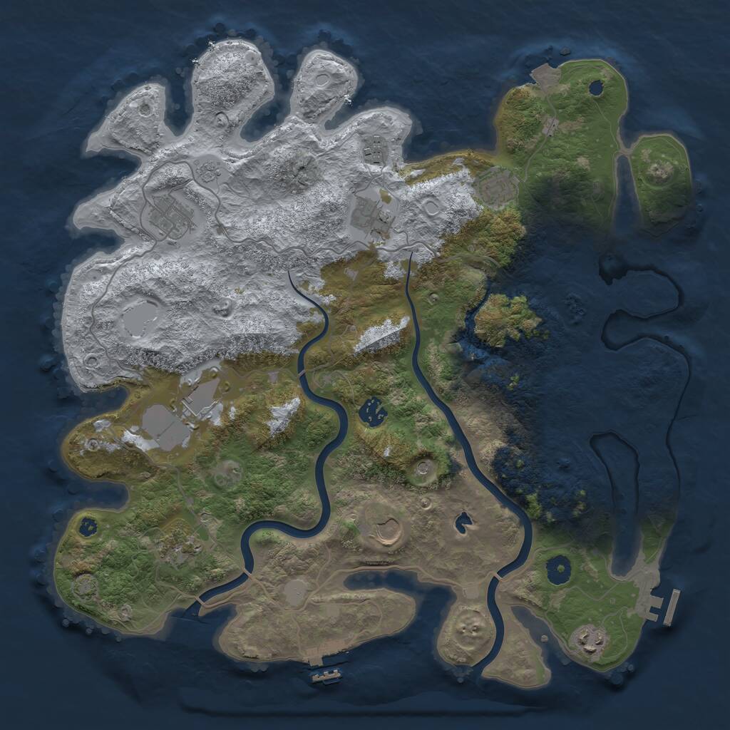 Rust Map: Procedural Map, Size: 4000, Seed: 1021447413, 15 Monuments