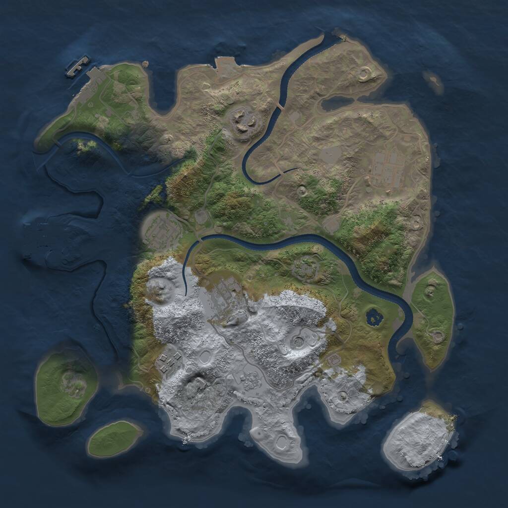 Rust Map: Procedural Map, Size: 3000, Seed: 21315636, 11 Monuments