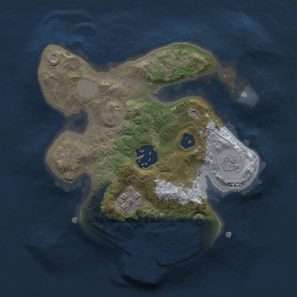 Rust Map: Procedural Map, Size: 2000, Seed: 52587578, 5 Monuments