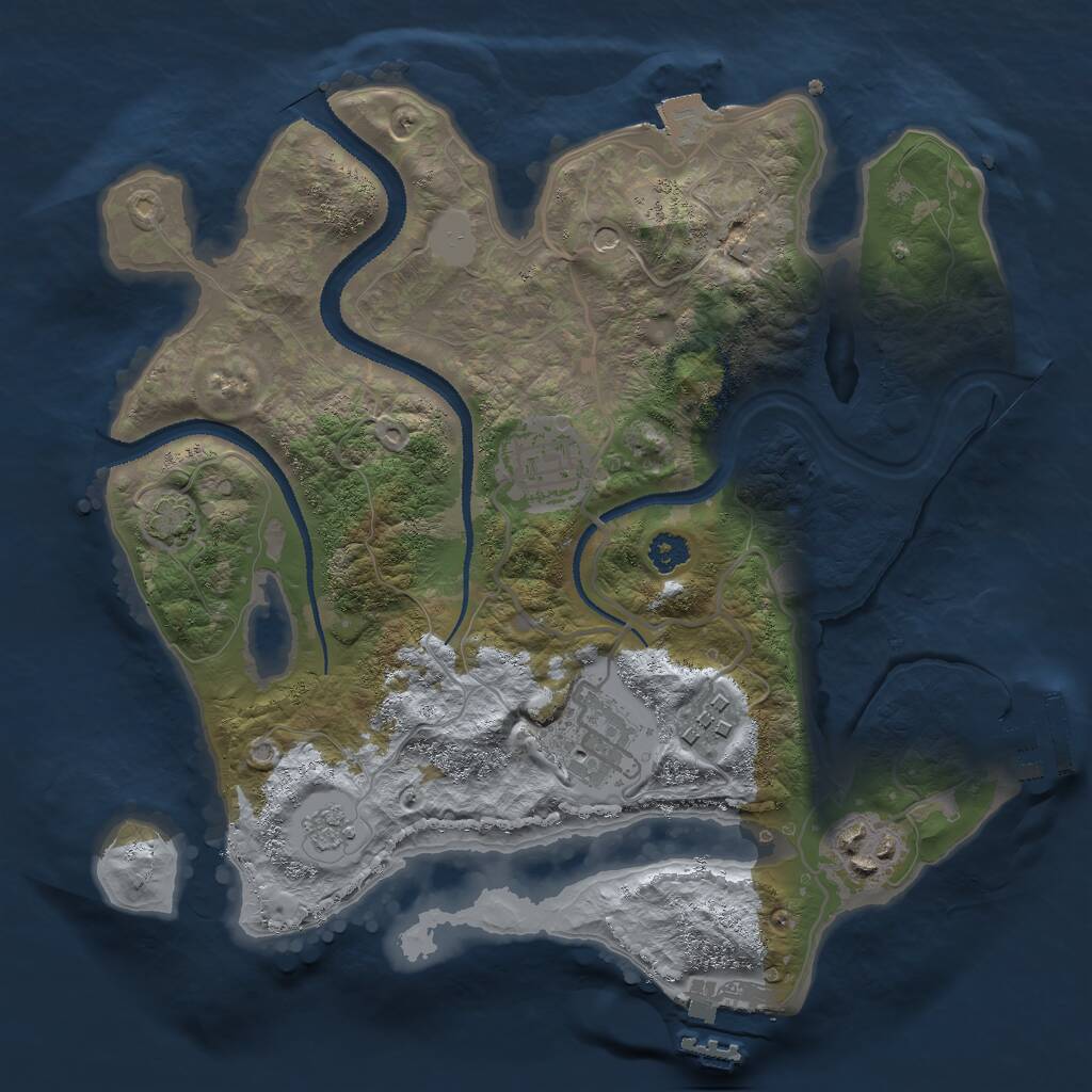 Rust Map: Procedural Map, Size: 2750, Seed: 67696, 10 Monuments