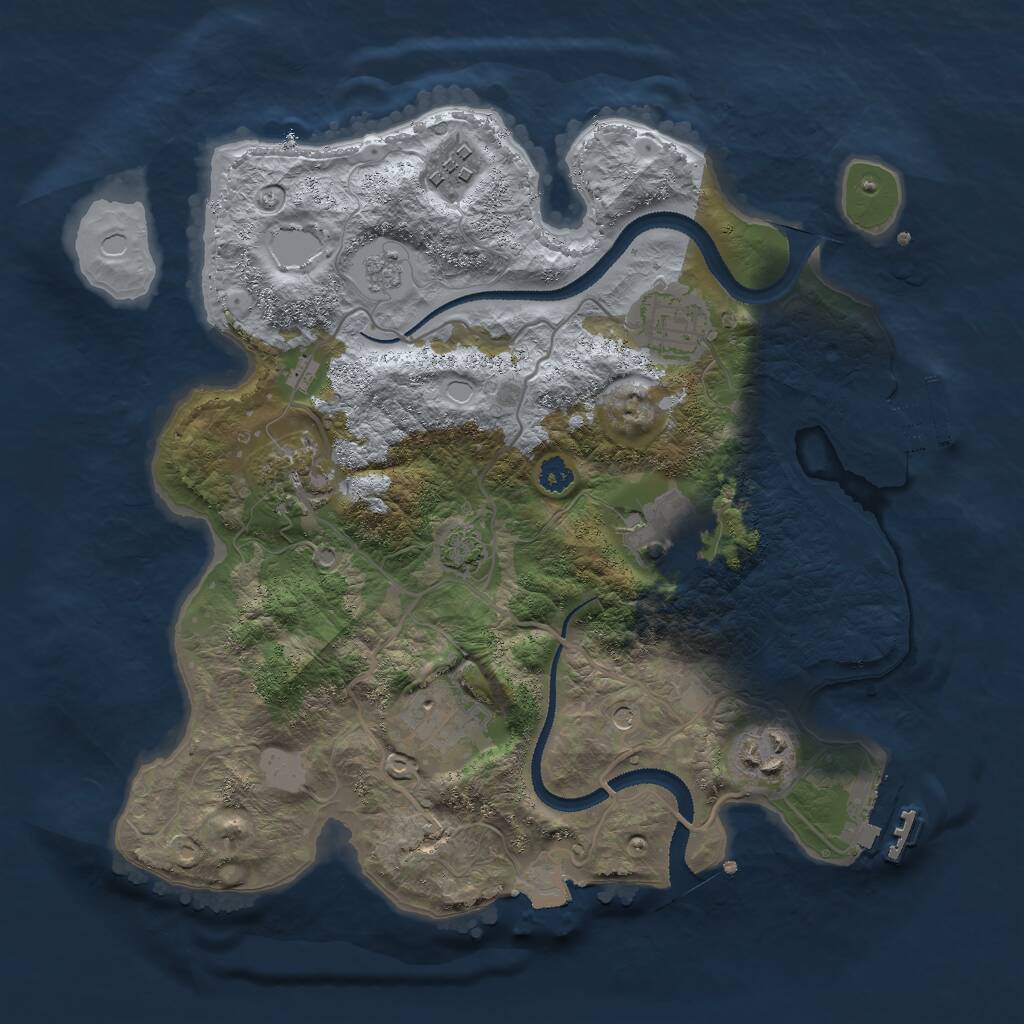Rust Map: Procedural Map, Size: 3000, Seed: 206159740, 12 Monuments