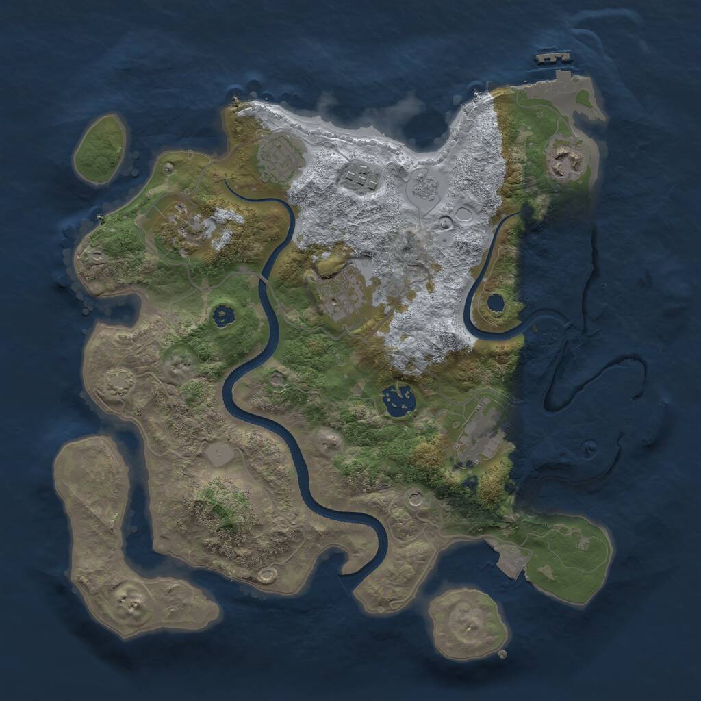 Rust Map: Procedural Map, Size: 3250, Seed: 71483641, 13 Monuments