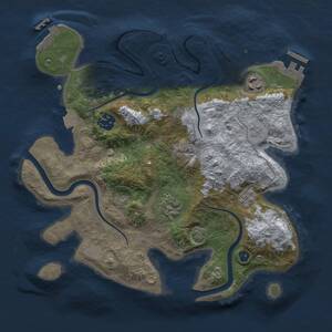 Thumbnail Rust Map: Procedural Map, Size: 3000, Seed: 6363, 10 Monuments